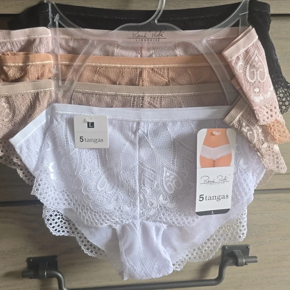 Rene Rofe Lace Tangas Panties Set 5 💜